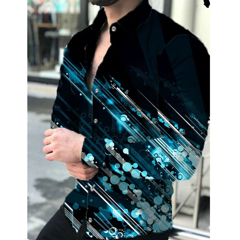 Herren Langarmhemd mit modernem Technologie-Design Echoarchiv