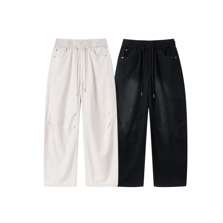 [Damen] Weite Culotte‑Hose mit hohem Elastikbund, Tunnelzug und Eingrifftaschen Echo Archiv