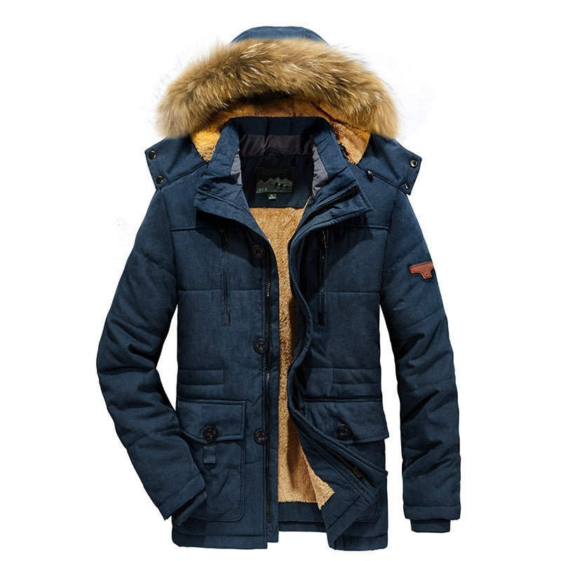 Herren wattierter Parka mit Kunstfellkapuze und Teddyfutter Echoarchiv