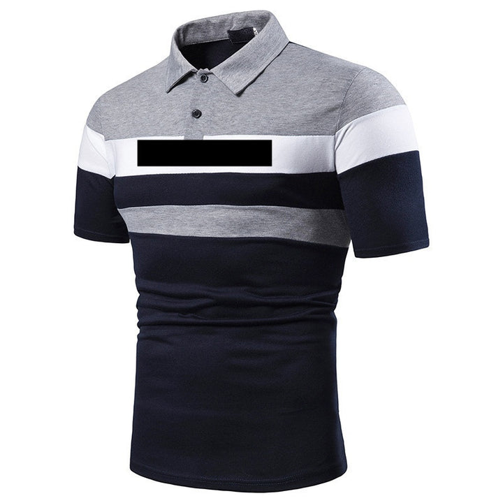 Herren Kurzarm Poloshirt mit modernen Farbstreifen Echoarchiv