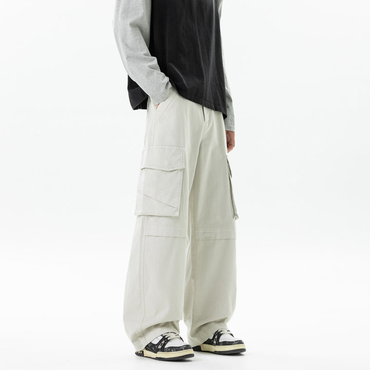 Damen weite Cargo-Hose mit hoher Taille und Multifunktions-Taschen Echo Archiv
