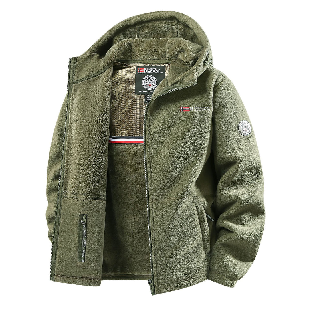 Herren Thermo-Fleecejacke mit Teddy-Innenfutter und Stehkragen Echo Archiv