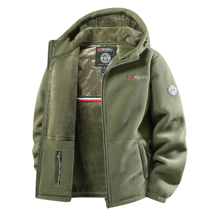 Herren Thermo-Fleecejacke mit dichter Teddy-Innenfütterung und Stehkragen Echo Archiv