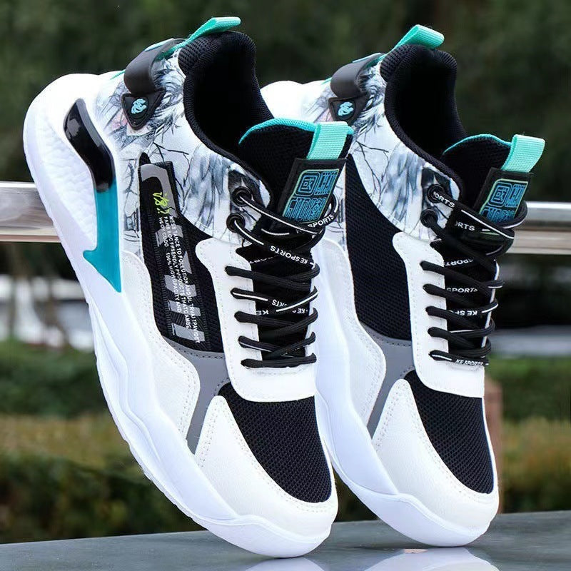 Herren Sportliche High-Top Sneakers mit detailliertem Grafikdesign Echoarchiv