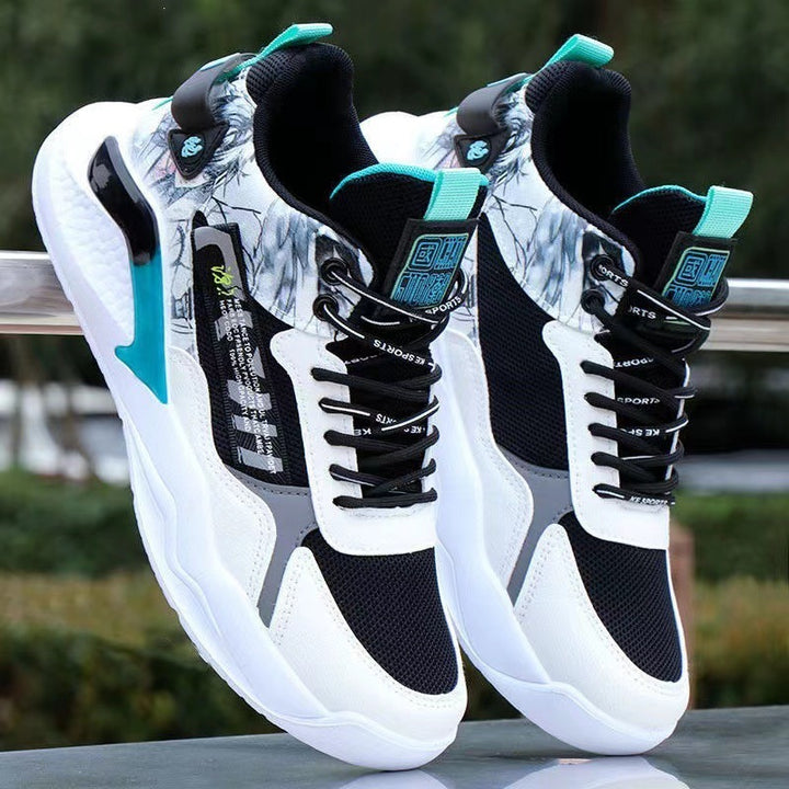 Herren Sportliche High-Top Sneakers mit detailliertem Grafikdesign Echoarchiv