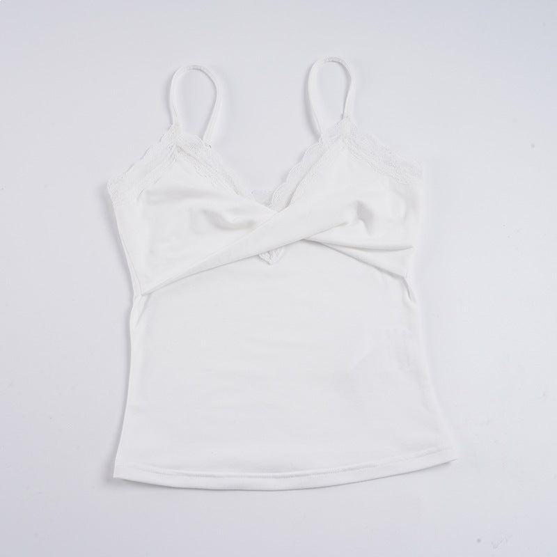 Damen Elegantes Spitzen-Cami-Top mit enganliegendem Schnitt und verstellbaren Trägern Echo Archiv