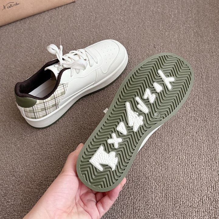 Damen modische Sneakers mit kariertem Einsätzen und gepolsterter Sohle Echo Archiv