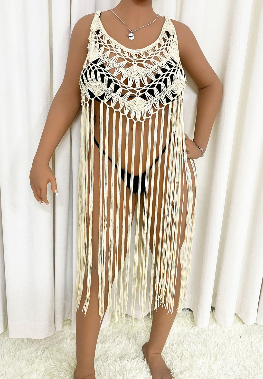 Damen Strandponcho mit Fransen Echo Archiv