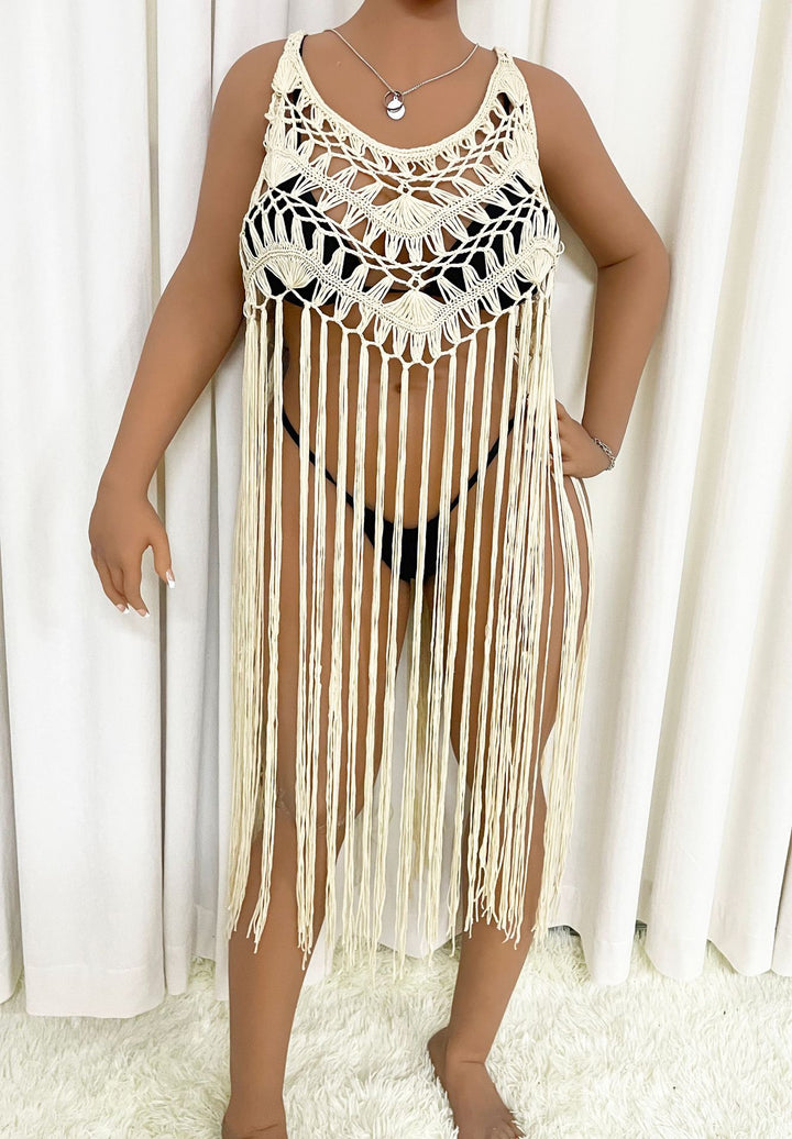 Damen Strandponcho mit Fransen Echo Archiv