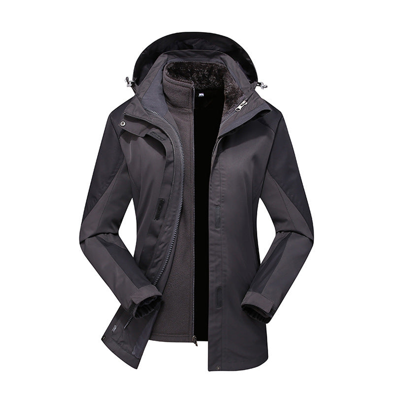 Damen Modulare Softshell-Regenjacke mit herausnehmbarer Fleece-Innenjacke und verstellbarer Kapuze – Célinea