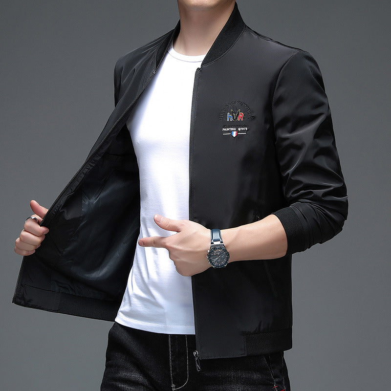 Herren sportliche Trendjacke mit Stickerei Echoarchiv