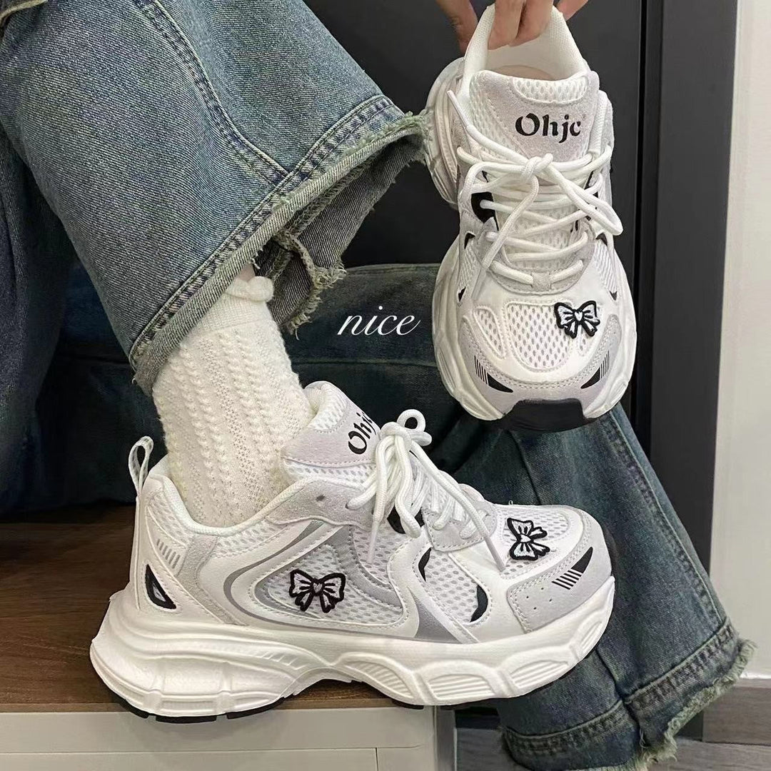 Damen Sneakers mit verspieltem Schleifendetail und atmungsaktiver Mesh-Oberfläche Echo Archiv