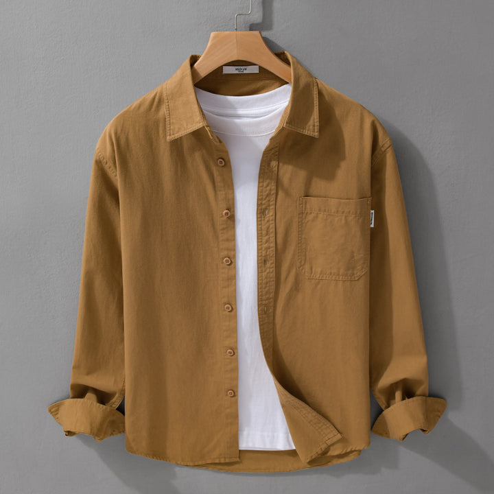 Herren Leichtes Baumwoll-Overshirt mit Brusttasche und Relaxed‑Fit Echoarchiv