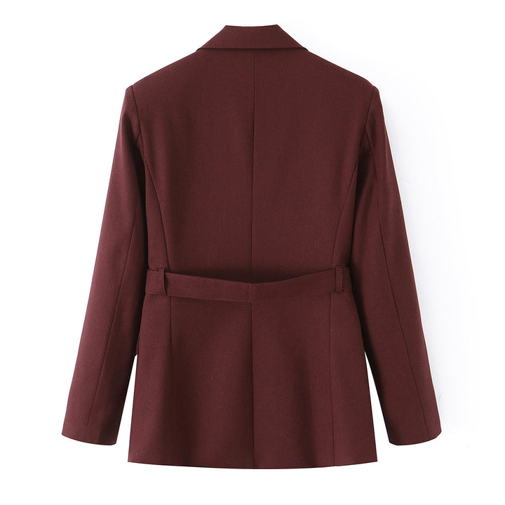 Damen Zweiteiliges tailliertes Blazer- und Langrock-Set mit dekorativem Kettengürtel Echo Archiv