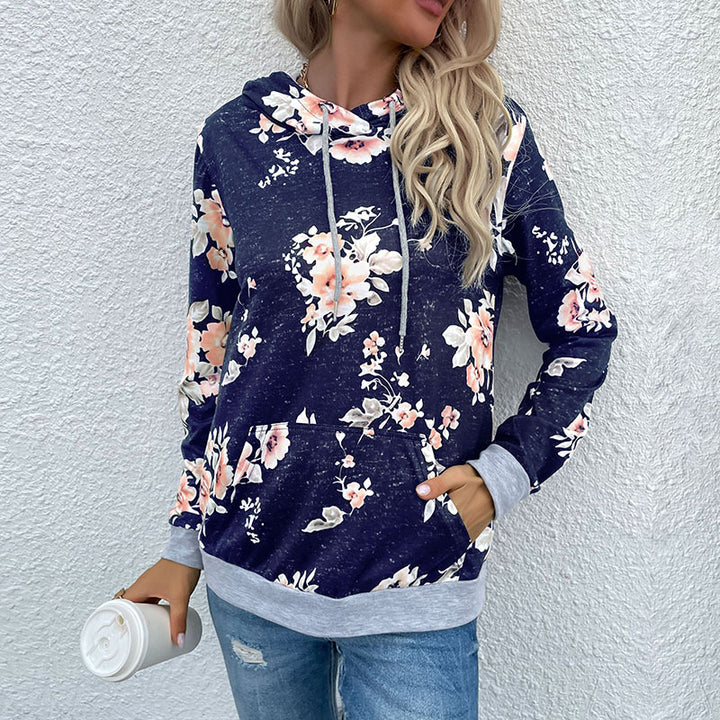 Damen Lässiger Kapuzenpullover mit floralem Muster Echo Archiv