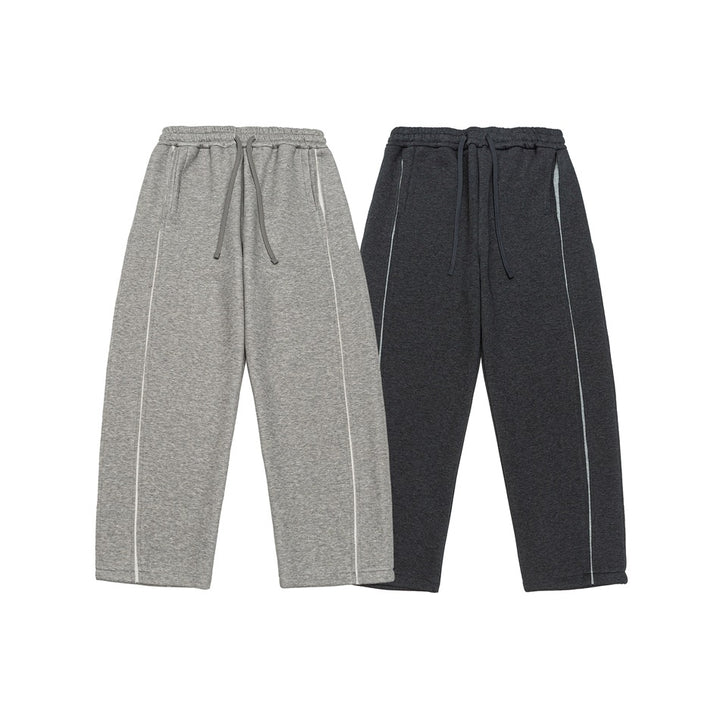 Damen Relaxed-Fit Culotte-Sweathose mit hohem Gummibund und Kontrastpaspel Echoarchiv