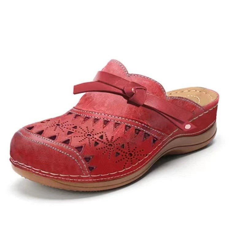 Damen Komfortable Clogs mit Filigranem Durchbruchdesign und Elegantem Riemen Echoarchiv