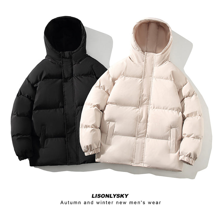 Herren gesteppte Winterjacke mit hohem Kragen und seitlichen Taschen Echoarchiv