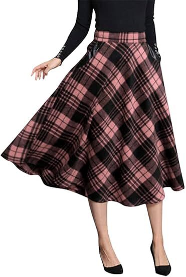 Damen Schwingender A-Linien Rock im modischen Karomuster Echo Archiv