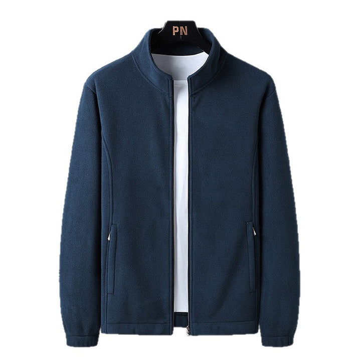Herren modische Fleecejacke mit praktischem Stehkragen und seitlichen Reißverschlusstaschen Echoarchiv