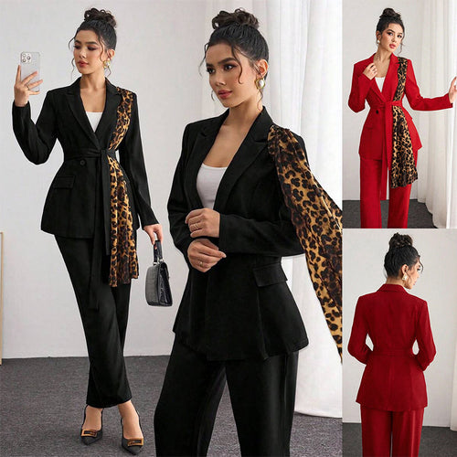Damen Luxuriöses Blazeranzug mit Leopardenmuster Echo Archiv