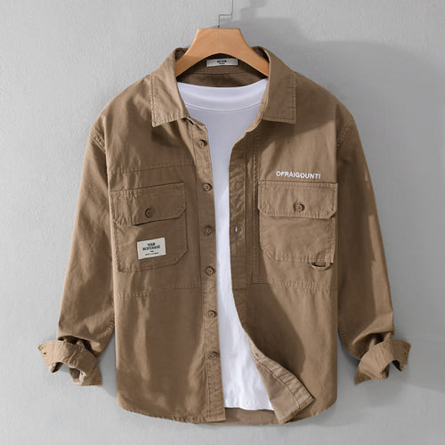 Herren Field-Overshirt im Military-Stil mit aufgesetzten Brusttaschen und relaxed Fit Echoarchiv