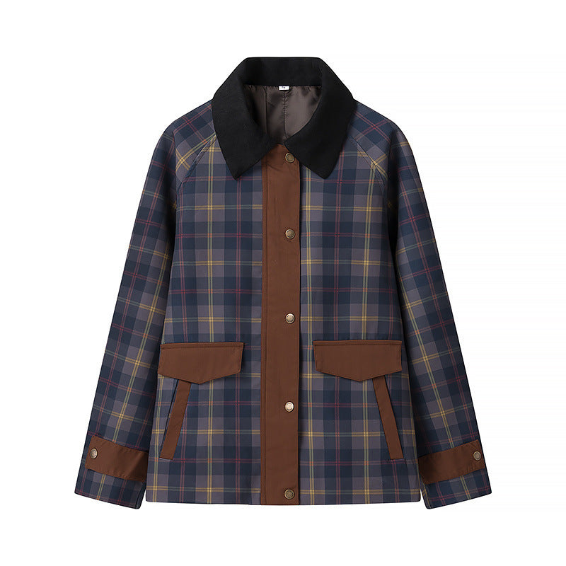 Damen Oversize-Karo-Fieldjacke mit Wachsfinish und Zweifachverschluss Echo Archiv