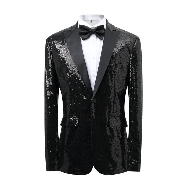 Herren Glamouröser Pailletten-Smokingblazer Echoarchiv