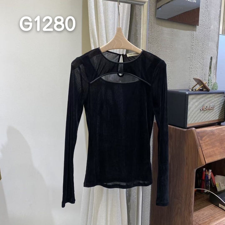 Damen Elegante Corsage-Bluse mit transparenten Ärmeln Echo Archiv