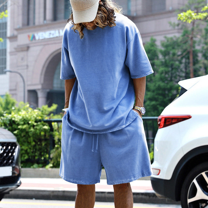 Herren lässiges Kurzarm-T-Shirt mit bequemen Sweatshorts Echoarchiv