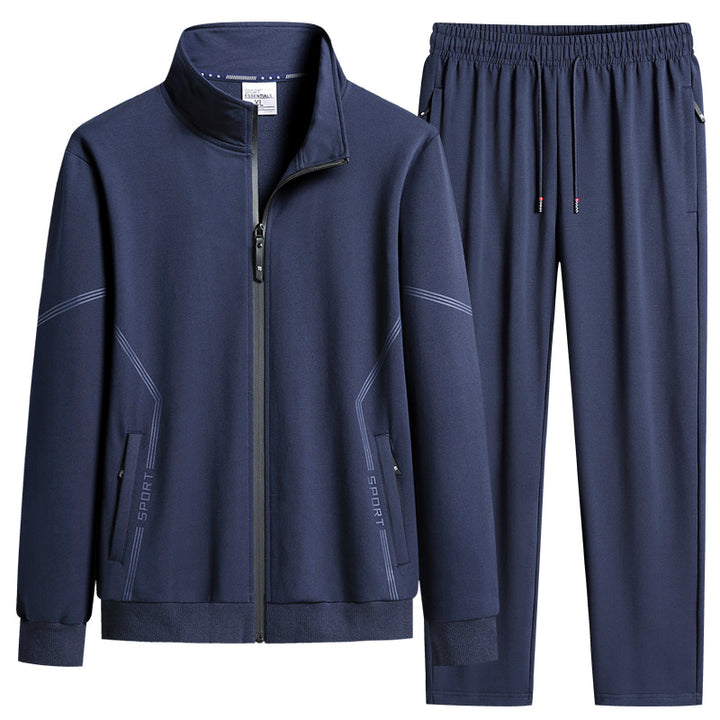 Men's performance zip-front track jacket and tapered jogger set – Marzano