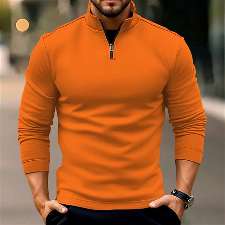 Herren funktioneller Pullover mit kurzem Reißverschluss und sportlichem Schnitt Echoarchiv