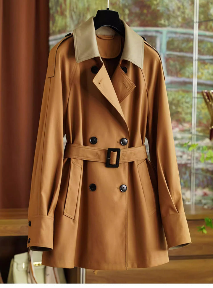 Damen Elegant geschnittene Trenchjacke mit Taillengürtel Echoarchiv