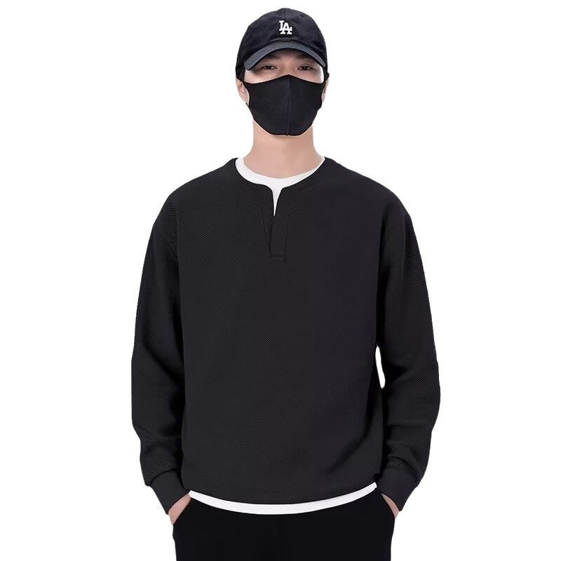 Herren lässiger Sweatshirt mit modernem Stehkragen und hochwertiger Textur Echoarchiv