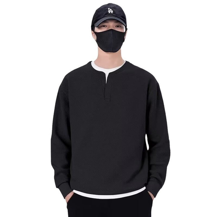Herren lässiger Sweatshirt mit modernem Stehkragen und hochwertiger Textur Echoarchiv