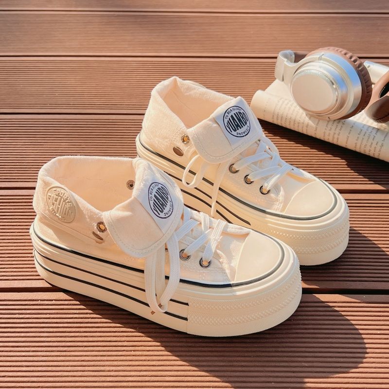 Damen Hochplatform Sneakers mit modischem Stoff-Obermaterial und lockerer Schnürung Echo Archiv