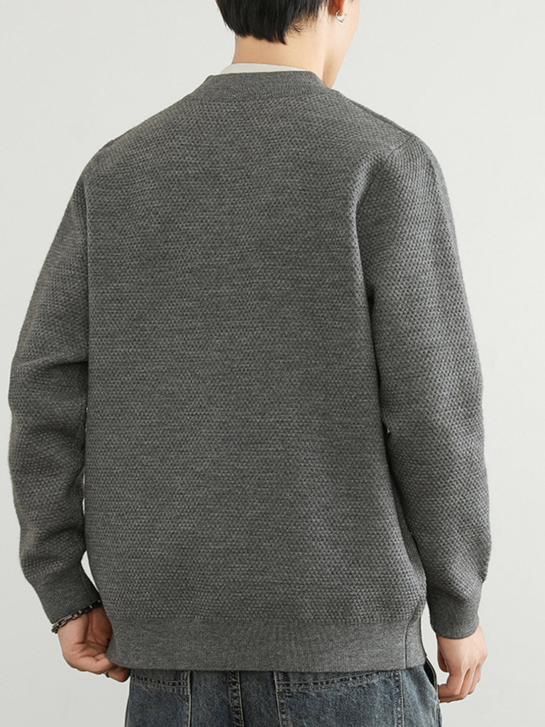 Herren Jacquard Sweatjacke mit Reißverschluss und praktischen Taschen – Cavarno