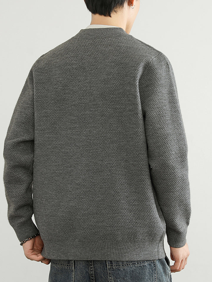 Herren Jacquard Sweatjacke mit Reißverschluss und praktischen Taschen Echoarchiv