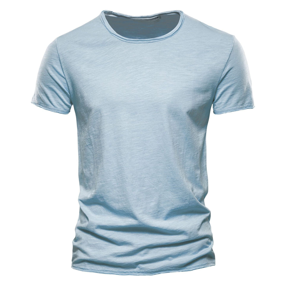 Herren nan leichtes Baumwollshirt mit Rundhalsausschnitt und schlanker Passform Echoarchiv