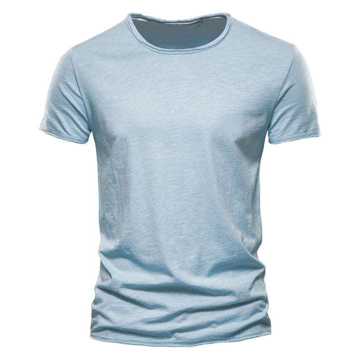 Herren nan leichtes Baumwollshirt mit Rundhalsausschnitt und schlanker Passform Echoarchiv