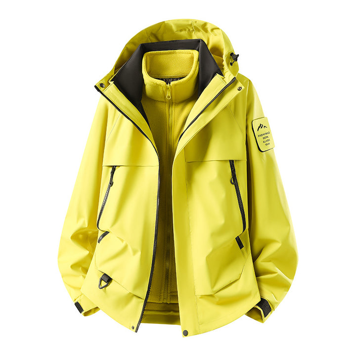 Herren modulare wasserdichte Outdoorjacke mit herausnehmbarer Fleece-Innenjacke, Kapuze und Reißverschlusstaschen Echo Archiv