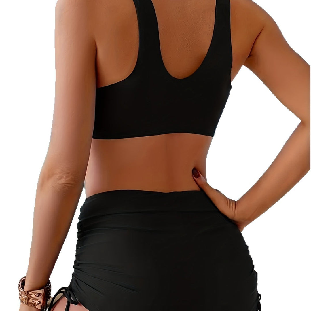 Damen Sportives Bikini-Set mit Wickeloberteil und hochgeschnittenen Shorts Echo Archiv