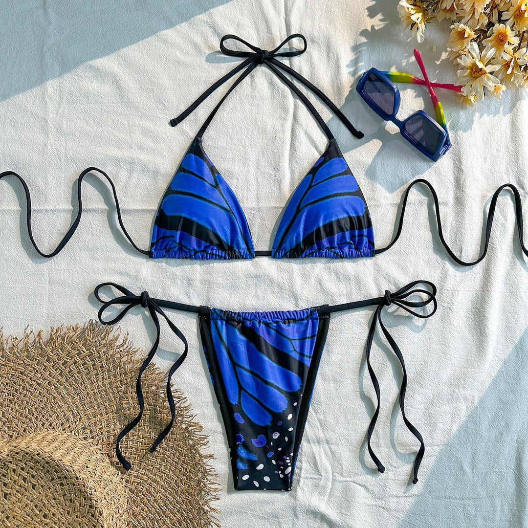Damen Triangel-Bikini-Set mit verstellbaren Bändern und aufregendem Mustermix Echo Archiv