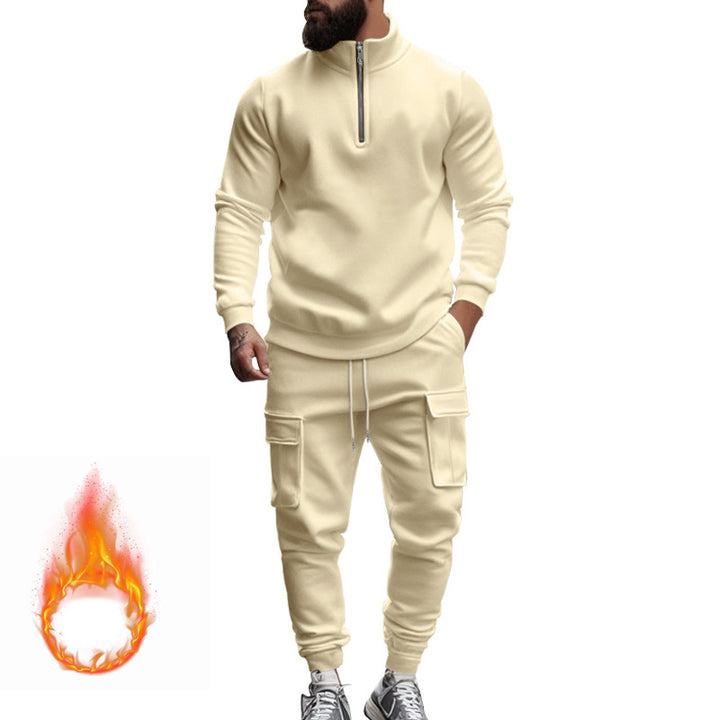 Herren modernes Freizeit-Jogginganzug mit funktionalem Reißverschluss und praktischen Taschen Echoarchiv