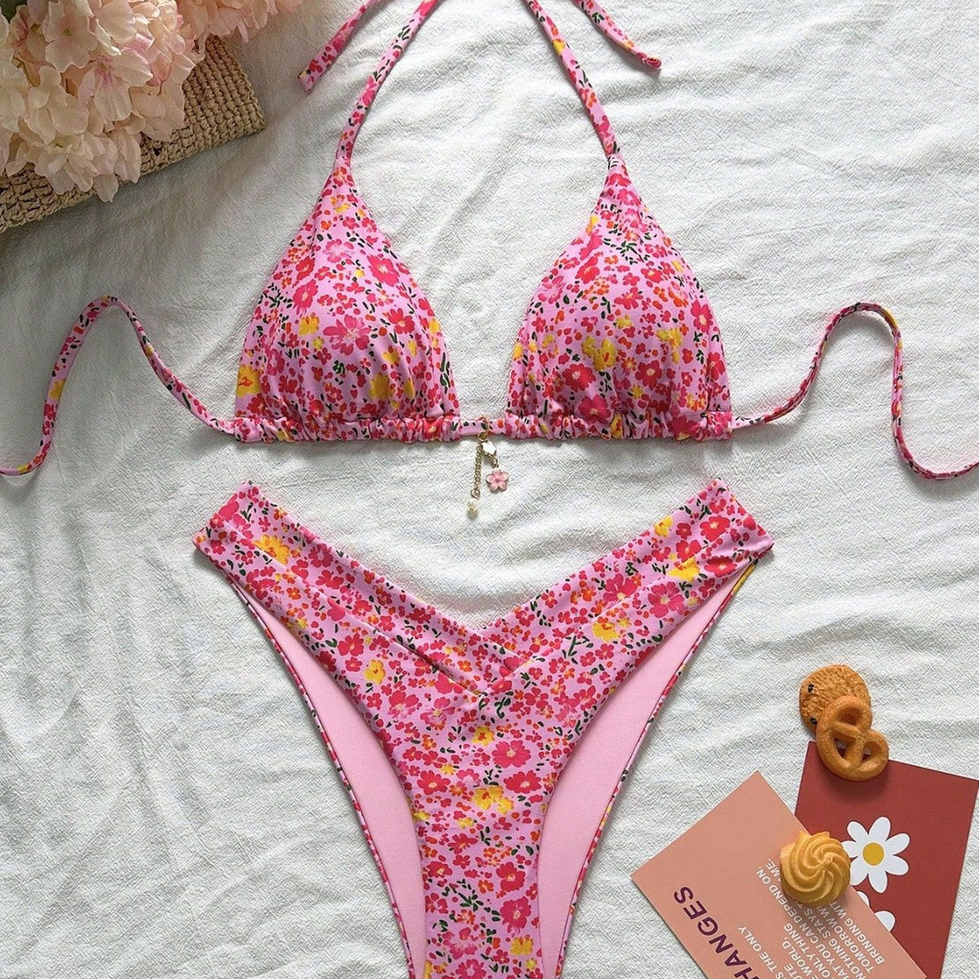 Damen Triangel-Bikini mit Blütenmuster Echo Archiv