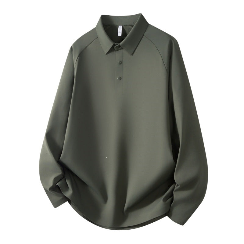 Herren Langarm-Poloshirt aus technischem Stretch mit Hemdkragen & Halbknopf-Leiste Echoarchiv