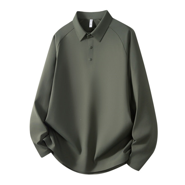 Herren Langarm-Poloshirt aus technischem Stretch mit Hemdkragen & Halbknopf-Leiste Echoarchiv