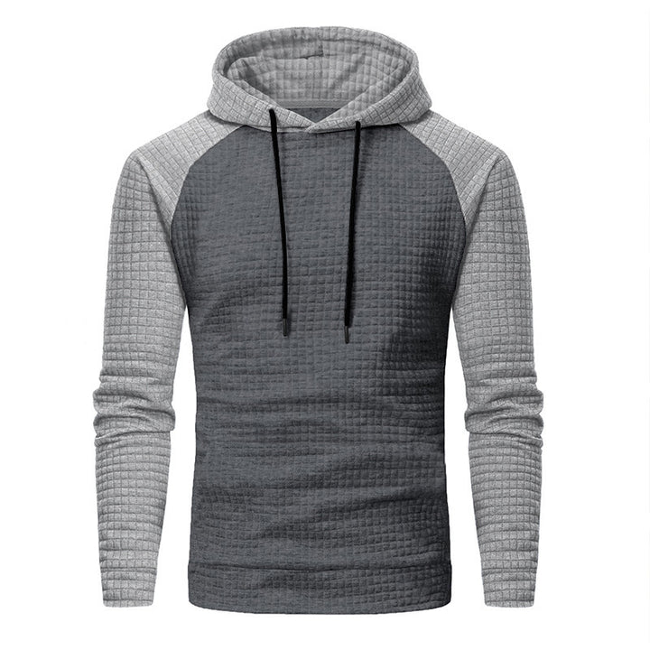 Herren Texturiertes Kapuzen‑Sweatshirt mit Waffelstruktur und Raglanärmeln – Cavarno