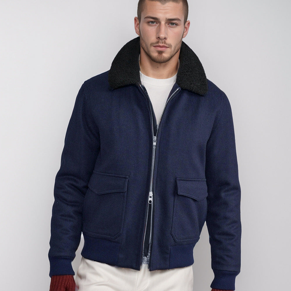 Herren warme Fleecejacke mit Stehkragen und praktischen Taschen Echoarchiv