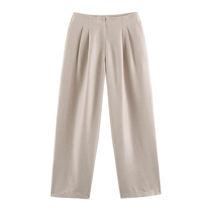 Damen Hochtaillierte Bundfalten-Hose mit weitem Bein Echo Archiv
